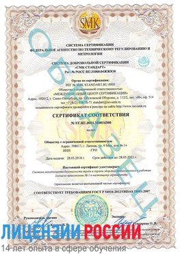 Образец сертификата соответствия Ярославль Сертификат OHSAS 18001